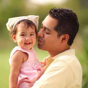 Loving dad and his daughter