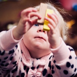 Toddler with blocks